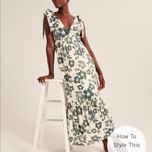 NWT Abercrombie Tie-Strap Babydoll Midaxi Dress